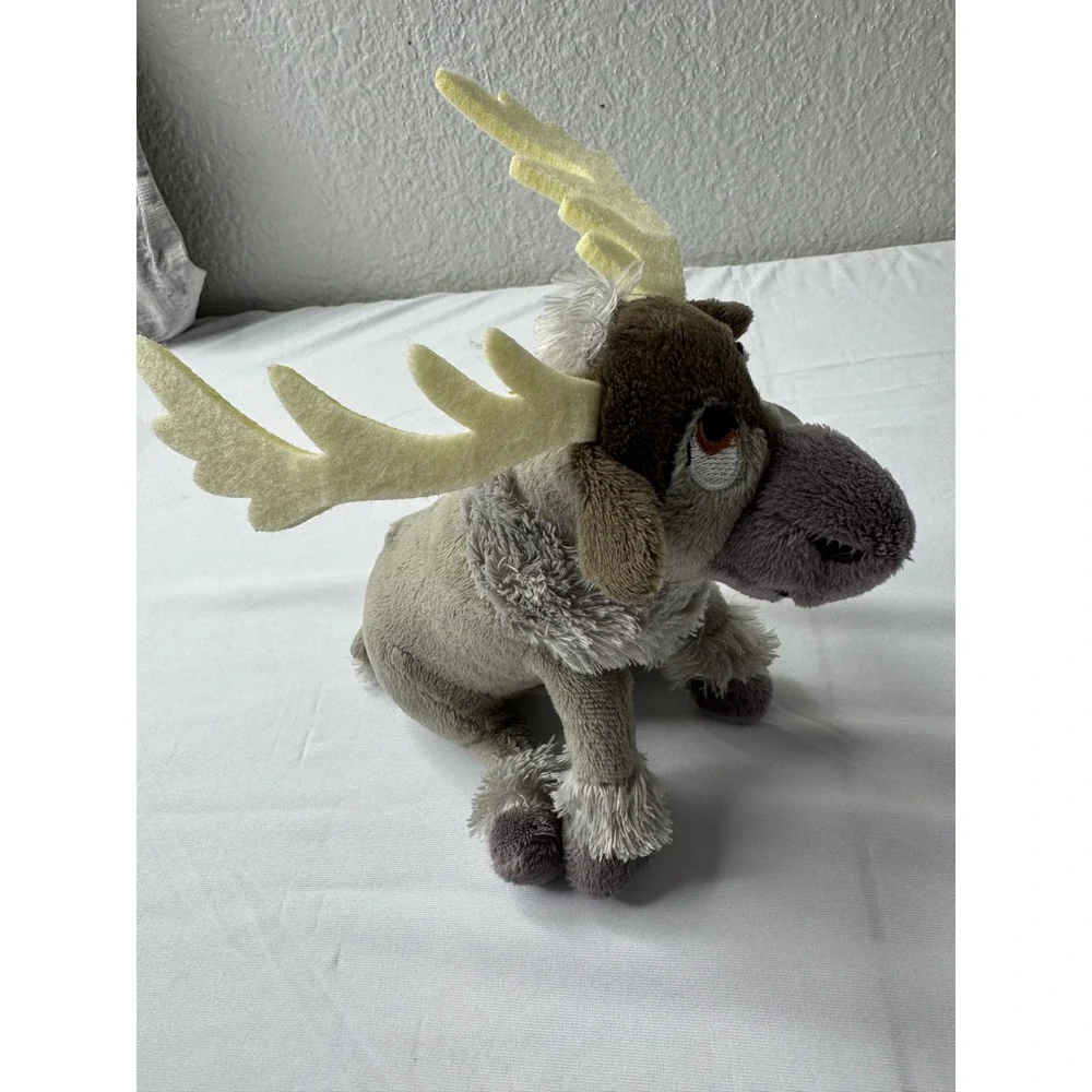Ty Beanie Babies Disney Frozen Sven Reindeer Sparkle Plush 2014 Grey Brown 41151